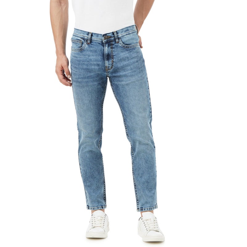 inkd جينز رجالي عادي - متوسط الارتفاع | مزيج القطن | قماش قابل للتمدد | تصميم كلاسيك 5 بوكت - Image 4